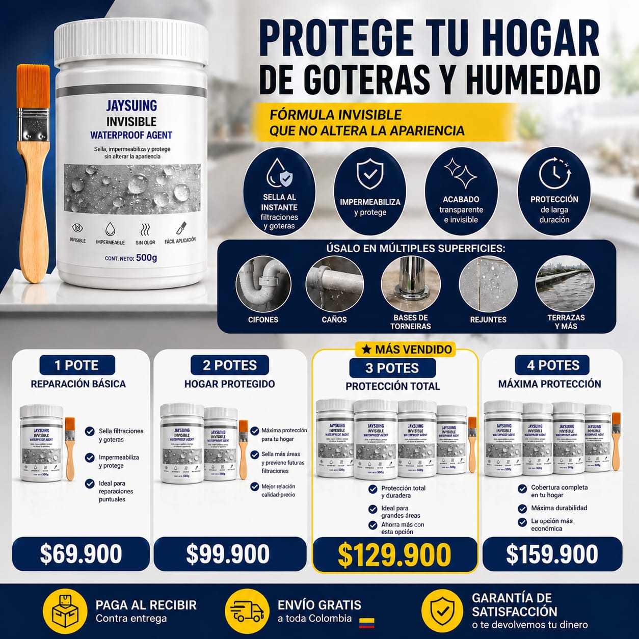 ¡SELLADOR IMPERMEABILIZANTE Invisible Contra Goteras, Fugas y Humedad!