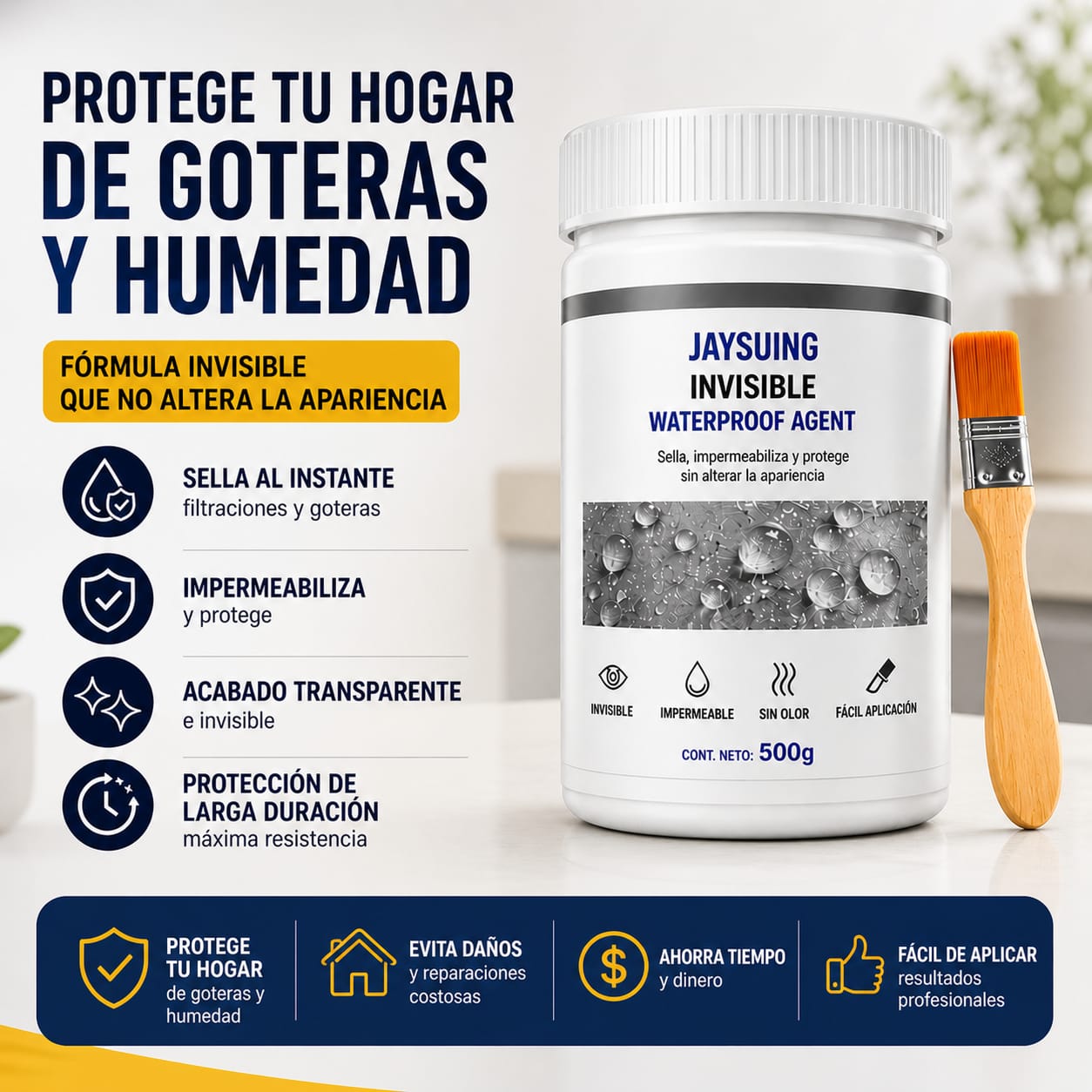 ¡SELLADOR IMPERMEABILIZANTE Invisible Contra Goteras, Fugas y Humedad!